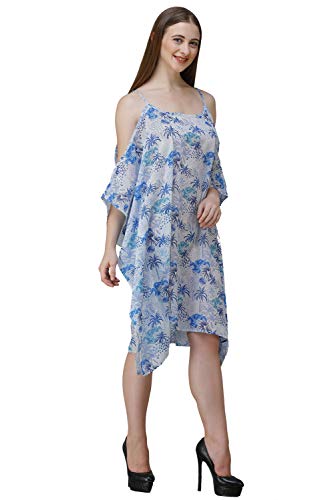 Image of RAVI RAJORIA Georgette Digital Printed Beach Wear Kaftan Blue Free Size R800 | Multi Color 2