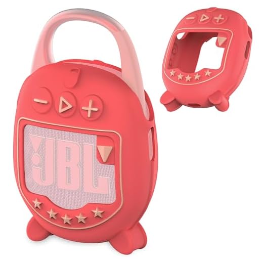 JCHPINE Silicone Cover Case for JBL Clip 5 Ultra Portable Bluetooth Speaker, Protective Skin Accessories for JBL Clip 5 Pro Sound Bluetooth Speaker Stand Up (Only Case) (Red)