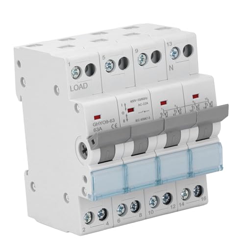 Interrupteur de transfert manuel 4P 63A Jeffergarden pour rail DIN