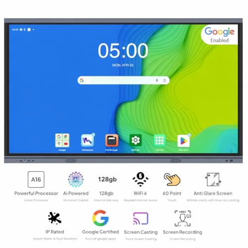 Image of BIG VUE Pro 86 Inch Android 14 Smart Interactive Television - All-in-1 Digital Board with Stand, 8 GB RAM 128 GB ROM, Ai-Copilot, Multitouch Screen Display for Teaching, Classroom & Office Use