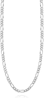 925 Sterling Silver Italian 3.5 MM, 7 MM Solid Diamond-Cut Figaro Link Chain Necklace for Women Men with Lobster Clasp, Made in Italy (16, 18, 20, 22, 24, 26 Inches)