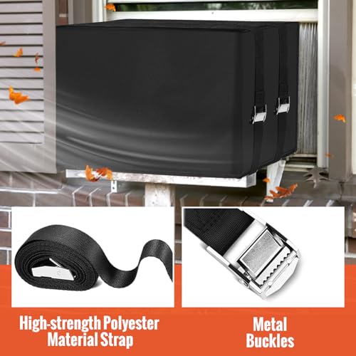 AC Unit Covers Outdoor to Protect AC and Winter Insulation, Waterproof & Snowproof Window Air Conditioner Covers for Outside Units with 3 Layers Insulation - 24" W x 15.6" H x 20" D - Black by Amerbro - Image 6