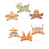 SHOWERORO Exquisitas 6 Piezas De Diadema De Papel De Para Carnaval Mexicano Accesorios Fotográficos Para Fiestas De Mujer
