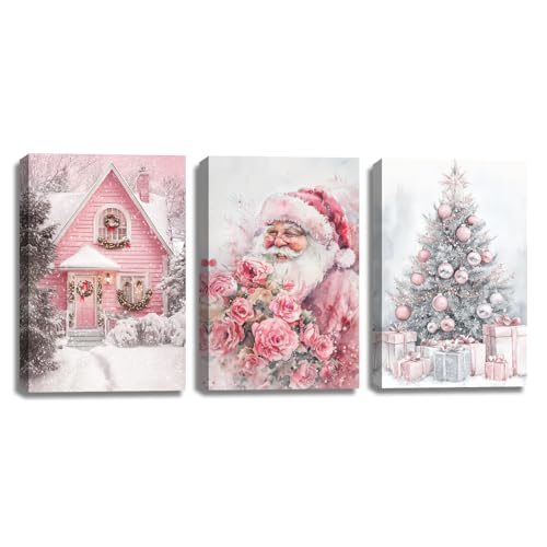 TIEHAOMAI Christmas Canvas Wall Art 3 Piece Winter Scene Picture