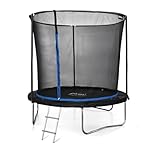 Plum Play Outdoor Trampoline 8ft / 10ft Secure Trampoline with Safety Net Enclosure and Ladder (8ft / 244cm)