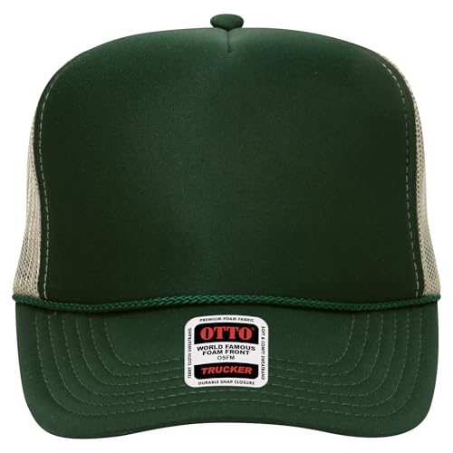 Image of OTTO Polyester Foam Front 5 Panel High Crown Mesh Back Trucker Hats in 97, Bulk, Wholesale