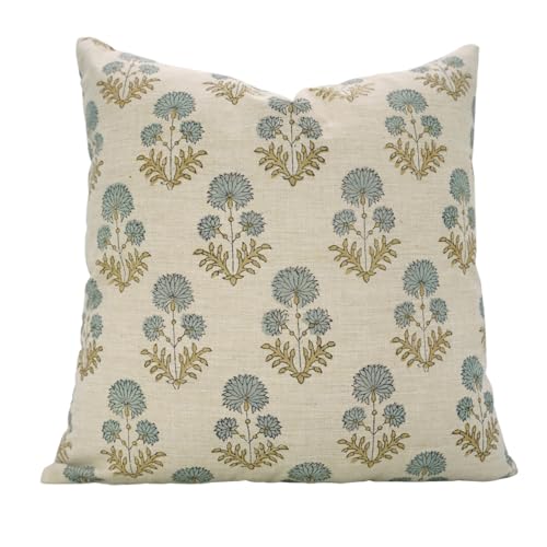 Fabritual Handmade Linen Blend Rectangle 14x20 Inch Block Print Zipper