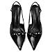 Mattiventon Black Slingback Heels for Women Kitten Heels Bow Ankle Strap Pointed Toe Heel Sexy Wedding Dress Party Pumps