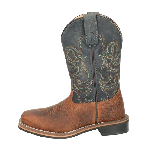 Smoky Mountain Boots | Jesse Series | Youth Western Boot | Square Toe | High Quality Leather | Rubber Sole & Block Heel | Leather Upper & Man-Made Lining
