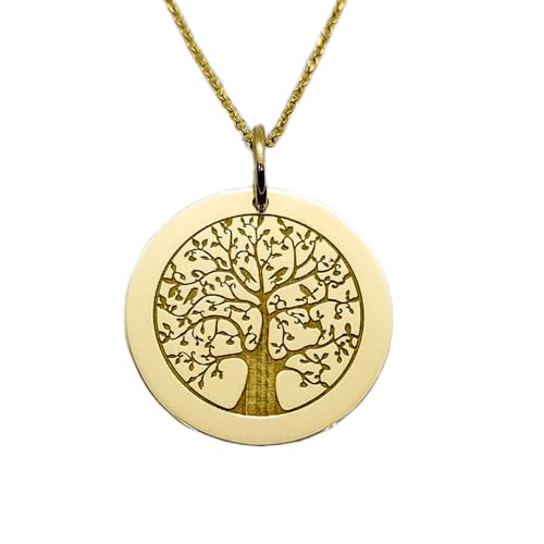 Pendentif Arbre de Vie argent plaqué or collier cadeau mixte