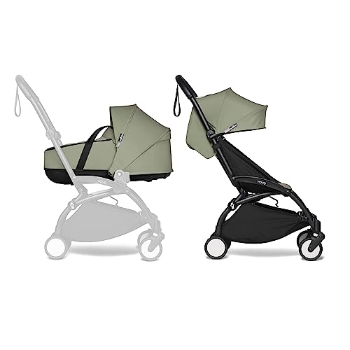 BABYZEN Cochecito Completo YOYO2 - Incluye YOYO Capazo (Olive), Chasis (Negro) & YOYO Pack 6+ Color (Olive) - Para Niños Hasta 22 kg
