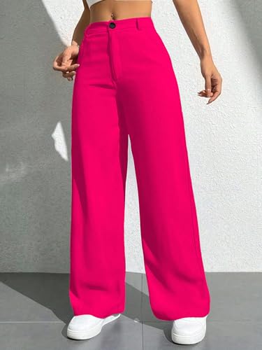 Image of Toochki Trousers for Woman Pants Women's Formal Office Korean | Beige Black Track Pant | Straight | Cotton Spandex Stretchable Trouser | High-Waisted Bottom Wear
