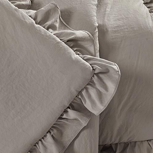 Lush Decor Reyna Soft Knitted Ruffle Throw Blanket, 50" X 60", Gray #TOP2