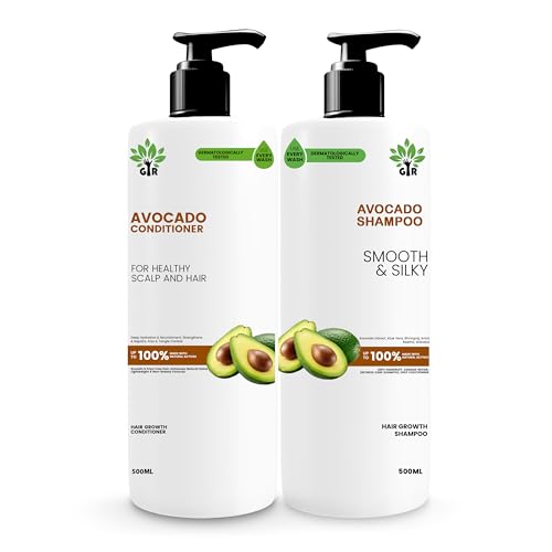 Image of GIR Avocado Shampoo - 500ML & Conditioner - 500ML Combo - Gentle Cleansing and Conditioning Formula for Smooth, Healthy Hair