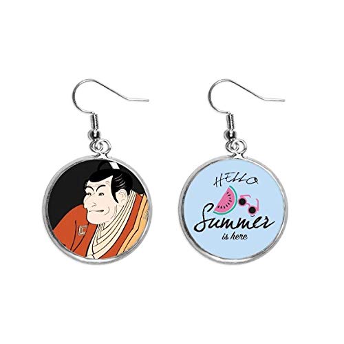 Pendientes de sandía estilo japonés ukiyo-e para hombre y looks de verano