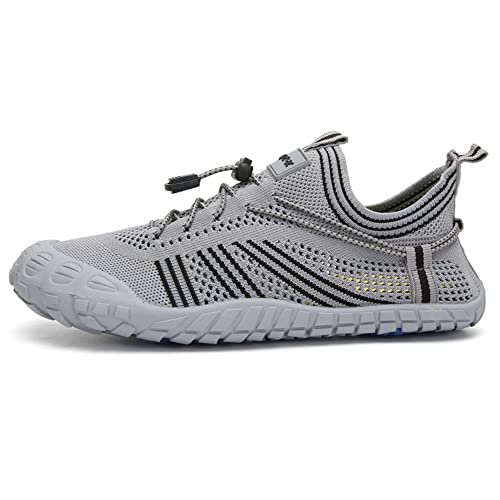 Image of LA CORSA Unisex WalkWave Anti-Slip Breathable Slip-on Hiking and Trekking Barefoot Shoes (Grey,6)