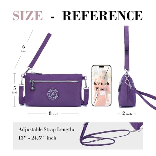 Image of Small Wristlet Wallets for Women Nylon RFID Cross body bag | Cell Phone Purse with Built-In Card Slots for Daily Outings