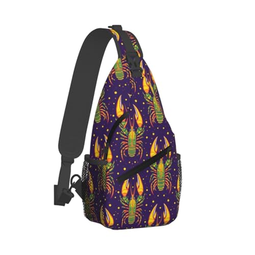 Sac à bandoulière imprimé homard au design rétro et ergonomique unisexe