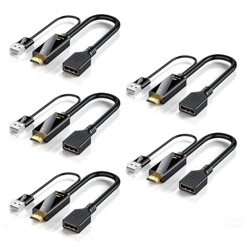 Câble convertisseur HDMI vers Displayport 4K 60Hz adaptateur noir lot de 5