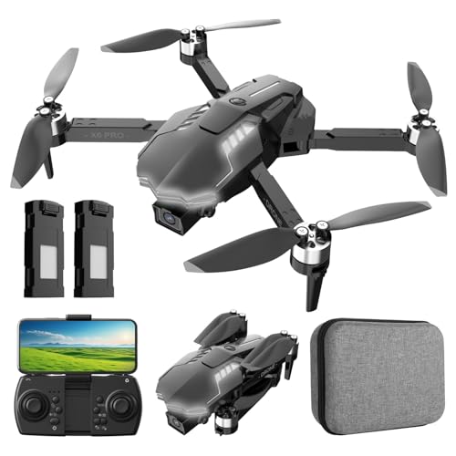 Dron con Camara 1080P para Niño y Adultos RC Quadcopter con Motor sin Escobilla Drone FPV para Principiantes con 30min de Vuelo/Altitud Retención, Juguete para Niño Regalos Cumpleaños (Grey)