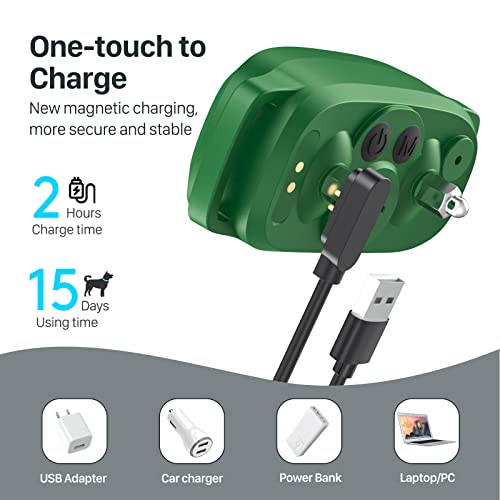Dog Bark Collar, Fafafrog Rechargeable Smart Barking Collar, Anti Barking Training Collar With 5 Adjustable Sensitivity Beep Vibration Shock (Green) #TOP4