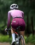 LAMEDA Damskie rowerowe spodenki na szelkach (Bib Shorts), krótkie, wyściełane, letnie, oddychające, elastyczne, szybkoschnące, do jazdy na rowerze, wyścigów szosowych, czerwony, L