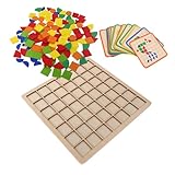 CVUTOVO Montessori Holzpuzzle Teilig Natürliche Holzmuster Blöcke Geometrische Formenspielzeuge für Kleinkinder Lernspiele Feinmotorik und Formwahrnehmung