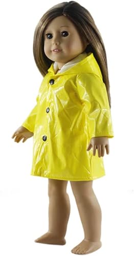 Miniatura 2 de Comebachome Impermeable de muñeca, impermeable amarillo para muñecas de 18 pulgadas
