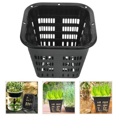 Cesta para hidroponía de ABS negro pack de 10 macetas de rejilla reutilizables para balcón 8