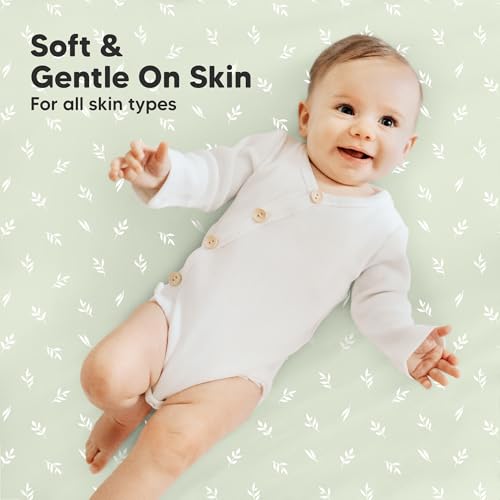 Image of 2-Pack Mini Crib Sheets Fitted, 38x26 Pack N Play Mattress Sheets (Herb) | Organic Cotton Sheets for Pack and Play Mattress, Soft, Breathable Playard Bedding Sheet, Mini Toddler Bed Cover, Boys, Girls