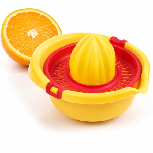 Image of Hand Press Juicer Machine 300 ml Manual Juice Extractor with Measuring Cup Compact Fruit Juicer for Lemon Orange Mosambi Portable Easy Clean Kitchen Tool