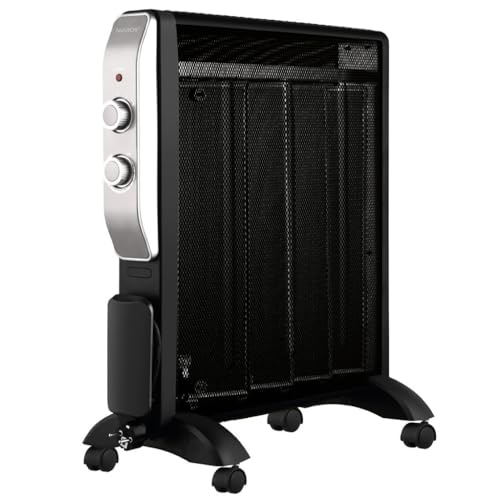 Radiador de mica 2000W | Estufa de mica negro y rojo | Radiador de mica bajo consumo | Silencioso calefactor de mica 4 ruedas Radiador de mica 2000W | Estufa de mica negro y rojo | Radiador de mica bajo consumo | Silencioso calefactor de mica 4 ruedas