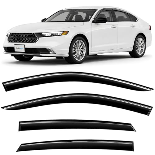 CLIM ART Incredibly Durable Rain Guards for Honda Accord 2023-2026, Original Tape-on Window Deflectors, Vent Deflector, Window Visors, Car Accessories, 4 pcs. - 423071