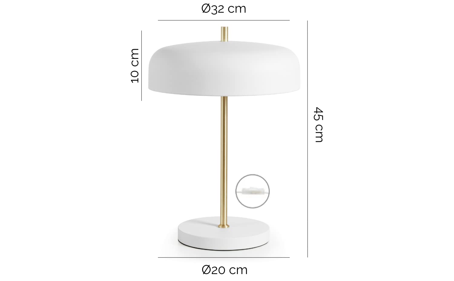 Lámpara de mesa TAICHI blanco portalámpara 2xE27. Sobremesa de diseño para dormitorios o salas de estar.…