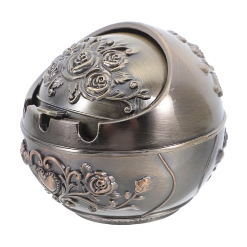 Zerodeko Posacenere Antivento Metallo Con Coperchio Design Moderno e Resistente Agli Urti Per Uso Domestico e Patio Piccolo e Portatile Stile Chic Per Ogni