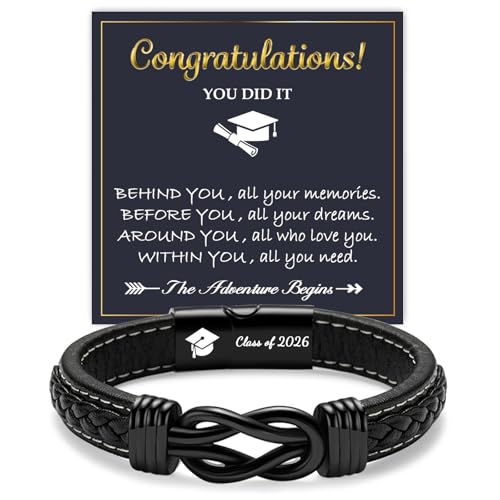 Pulsera de cuero trenzado para hombre talla 8.5 pulgadas miniatura 1