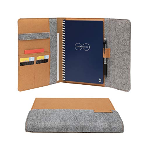 Rocketbook Pokrowiec foliowy do inteligentnego notebooka - Mars Sand Tan na literę A4, nadaje się do recyklingu, biodegradowalny, uchwyt na długopis, zapięcie magnetyczne, przechowywanie wewnętrzne
