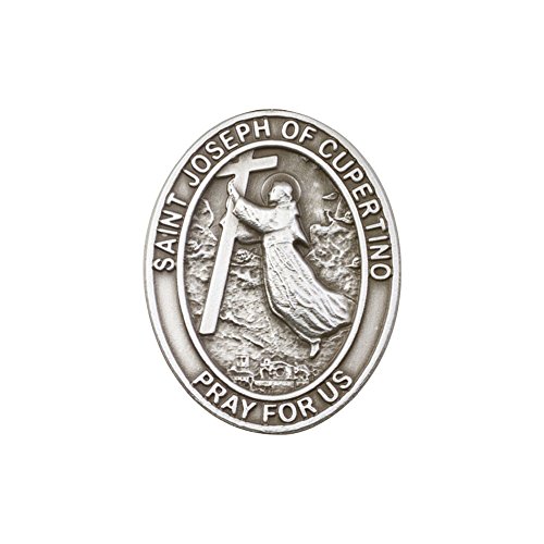 Antique Silver Tone St. Joseph of Cupertino Visor Clip