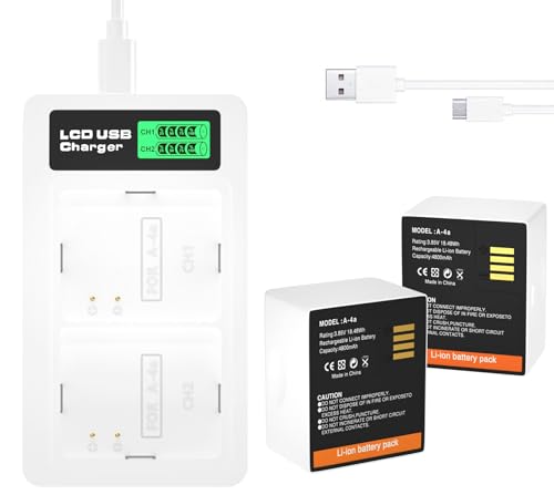 2-Pack Rechargeable Battery Fit for Arlo Pro 3, Arlo Pro 4, Arlo Pro 5s 2k, Arlo Ultra, Arlo Ultra 2 Camera VMA5400 VMC4040P VMC4060P A-4a with Dual Battery Charge Station [3.85V/18.48Wh/4800mAh]