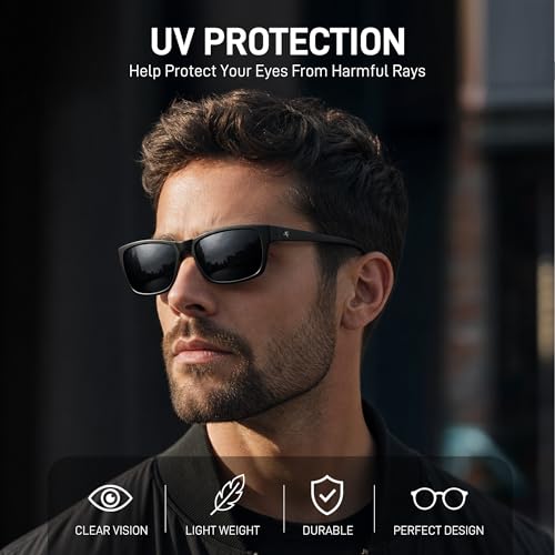 Image of FATHEADZ Oversized Polarized Sunglasses Men & Women - UV Protection RX Ready Wide Fit Eyewear for Outdoor Use - RX Ready