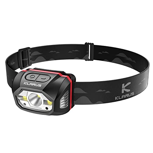 Klarus HM1 Lampe Frontale Rechargeable 440 Lumens avec Détecteur de Mouvement, 5 Modes de fonctionnement 70 heures, Torche frontale LED IPX6 étanche pour la course, le camping, la randonnée, la chasse