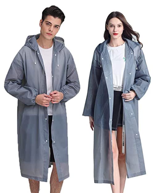 YANKUIRUI Regenponcho Damen Herren Wasserdicht, 2 Stück Rege