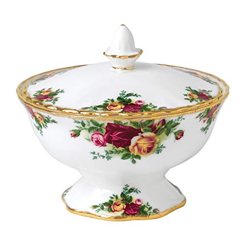 Royal Doulton Old Country Roses Lidded Box, 4.7-Inch, White