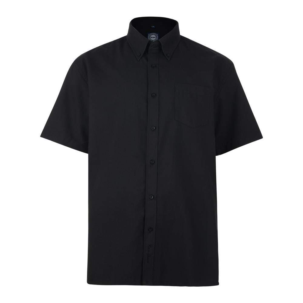 Brooklyn Clothing Men's Black Kam Plus Size S/S Oxford Shirt In In 5XL