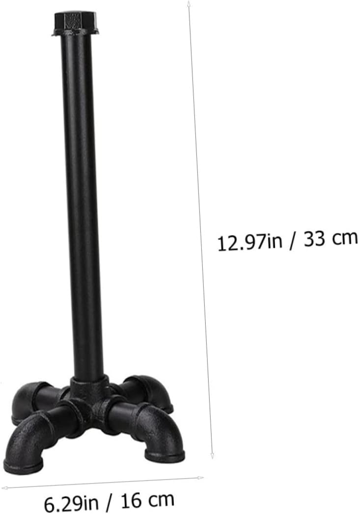 Gadpiparty Retro Industrial Water Pipe Desktop Roll Paper Holder Tissue Rack Stand Home Tissue Storage Rack Black