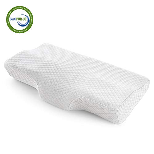 Milemont Memory Foam Cervical Pillow for Orthopedic Sleeping Neck Pain, Ideal for Side