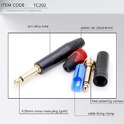 Conector Jack 6.35 mm de latón resistente para cables de audio y sonido impecable en micrófonos 4