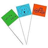Zozen 100 Pack Markierungsfahnen für Rasen, 38 x 10 x 13 cm, Packung 100, Orange,Grün,Blaue Landschaftsfahnen, Bewässerungsflaggen, Rasenfahnen, Yard Marker, Geeignet für Distanzmessrad.
