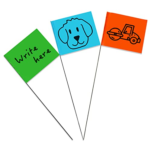 Zozen Marking Flags, Marker Flags For Lawn, 15X4X5 Inch | 100 Pack Orange&Green&Blue Landscape Flgs, Irrigation Flags, Lawn Flags,Yard Markers, Match With For Distance Measuring Wheel. #TOP3