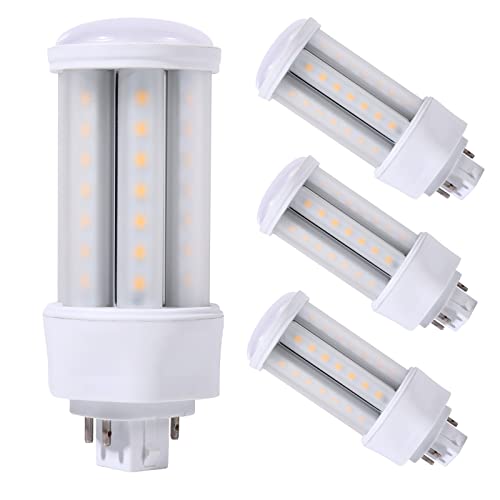 Satzol Gx24Q 4 Pack 12W Gx24Q 4 Pin Base Led Bulb Warm White 3000K, Equivalent Plt-26W Gx24Q-3 Compact Fluorescent Light Bulb, Bypass The Ballast(Remove The Ballast) #TOP4